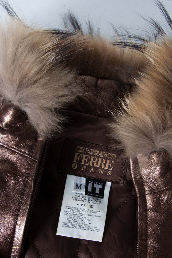 Gianfranco Ferre Fur Trimmed Leather Jacket - irvrsbl