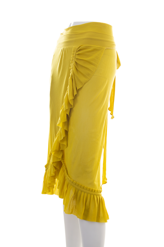 Jean Paul Gaultier Chartreuse Mesh Ruffle Skirt - irvrsbl