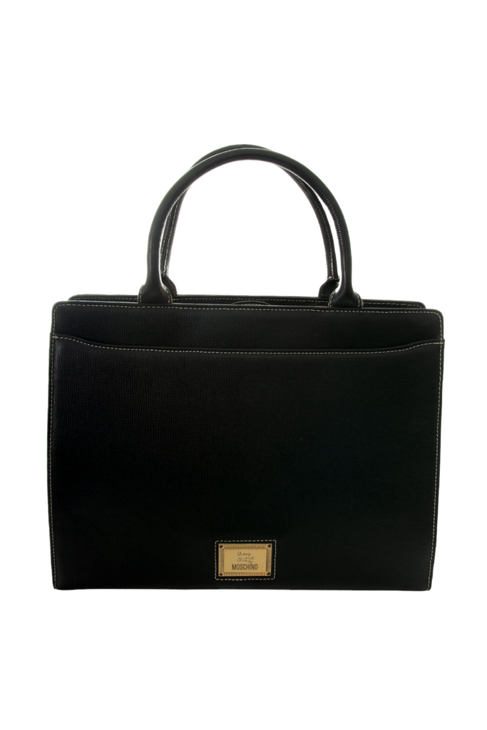 Moschino Black Briefcase Bag - irvrsbl