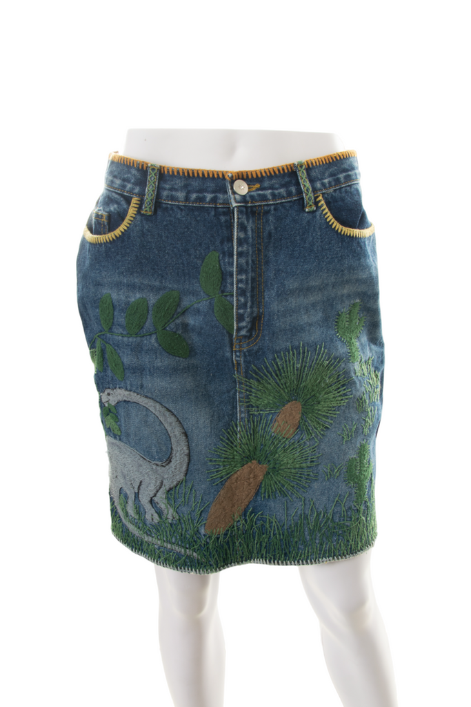 Chloe Dinosaur Embroidered Skirt - irvrsbl