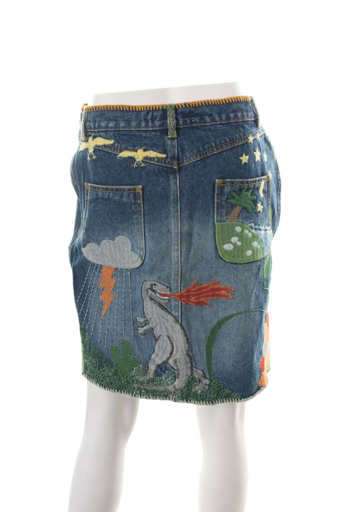 Chloe Dinosaur Embroidered Skirt - irvrsbl
