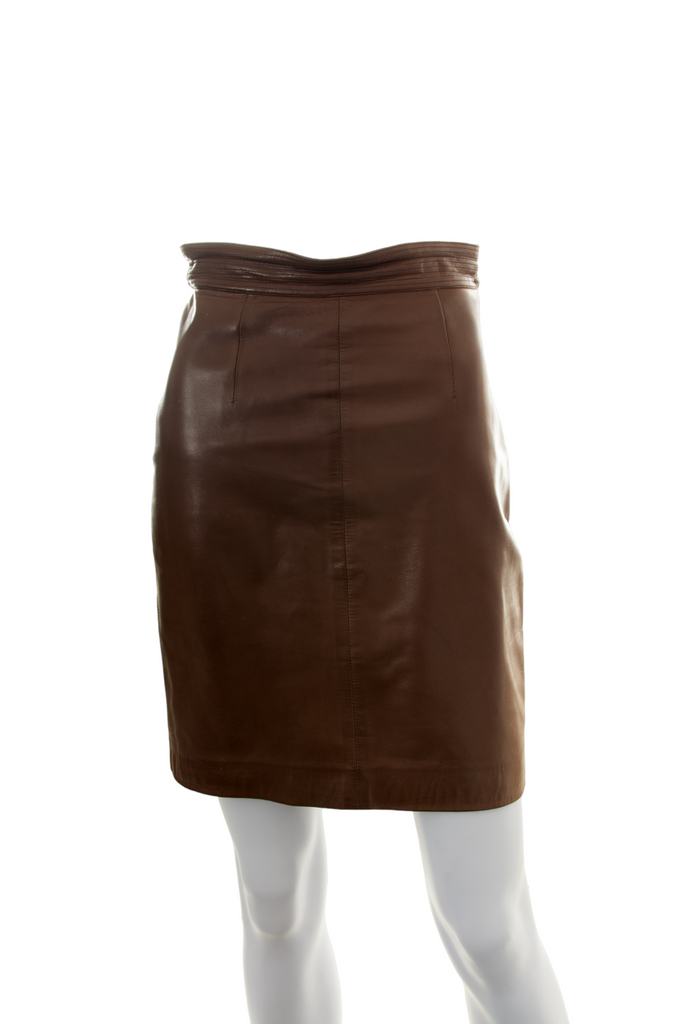 Claude MontanaPerforated Leather Skirt- irvrsbl
