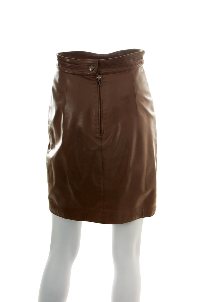 Claude Montana Perforated Leather Skirt - irvrsbl