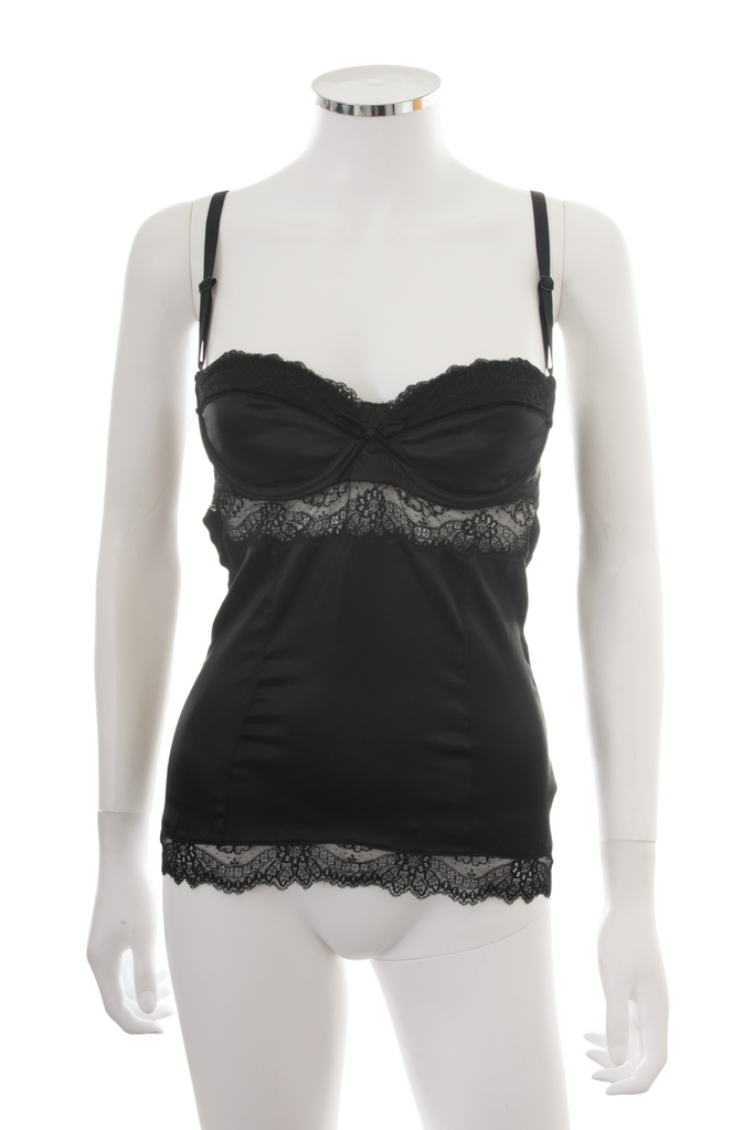 Dolce and GabbanaLace and Satin Bustier Top- irvrsbl