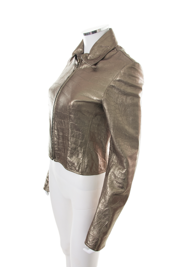 John Galliano Bronze Leather Jacket - irvrsbl