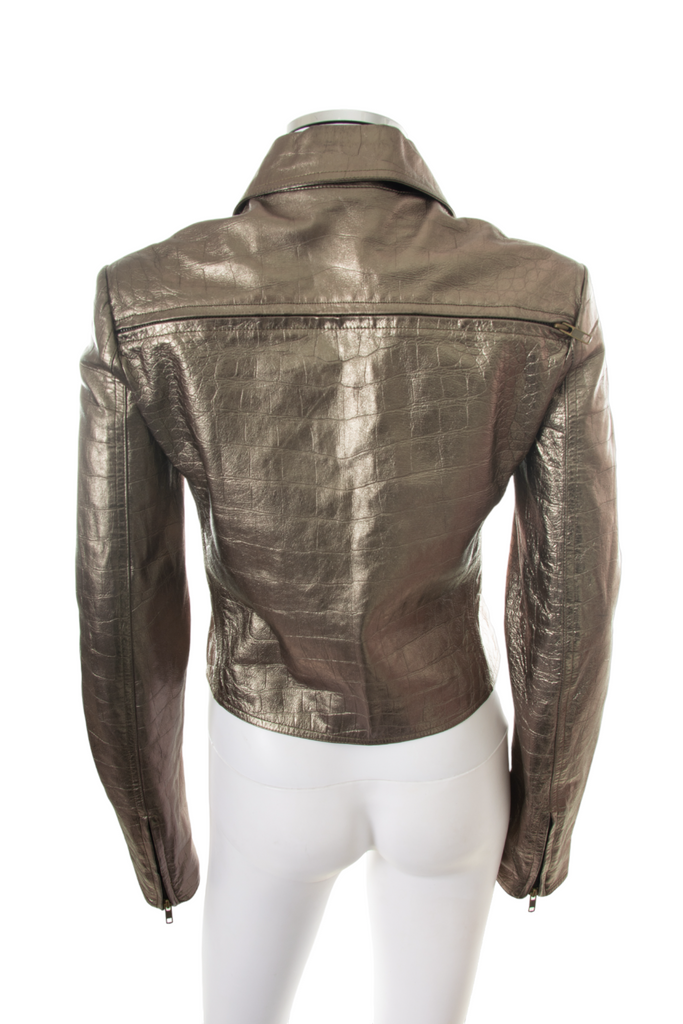 John Galliano Bronze Leather Jacket - irvrsbl