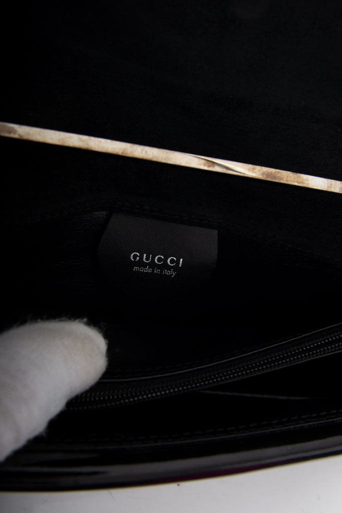 Gucci Patent Handbag with Metal Handle - irvrsbl