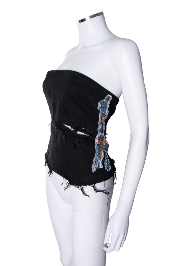 Iceberg Distressed Corset with Giraffe Embroidery - irvrsbl