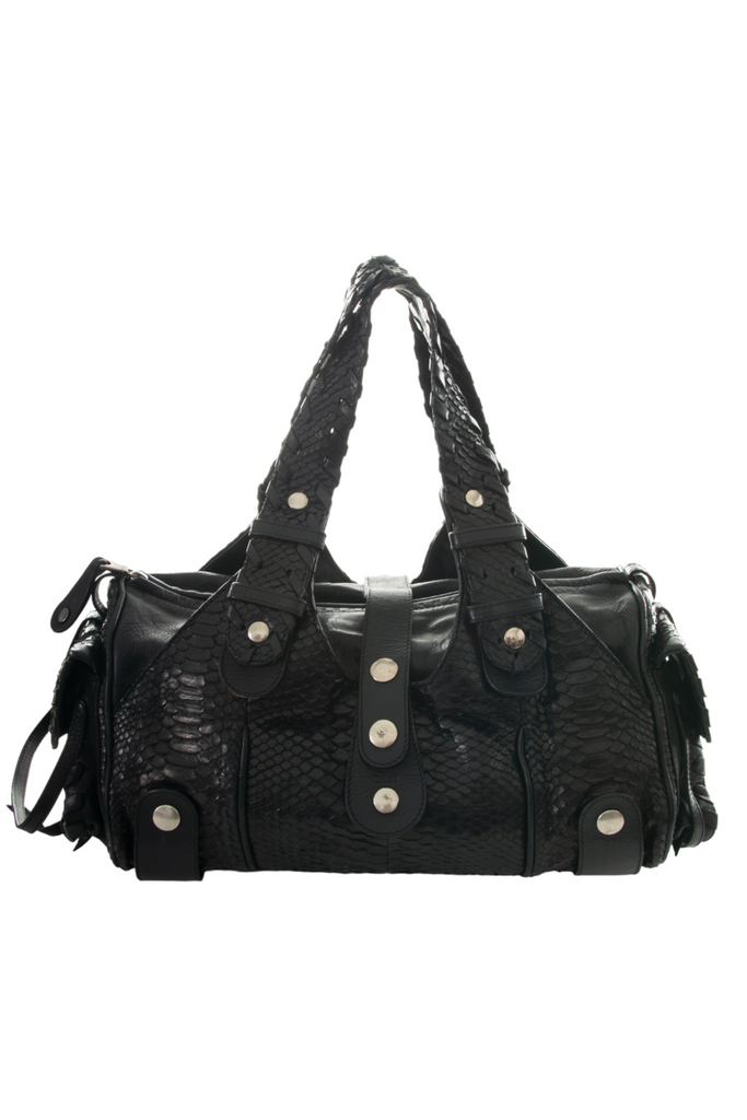 Chloe Python Silverado Bag in Black - irvrsbl
