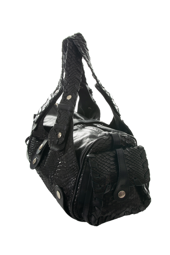 Chloe Python Silverado Bag in Black - irvrsbl