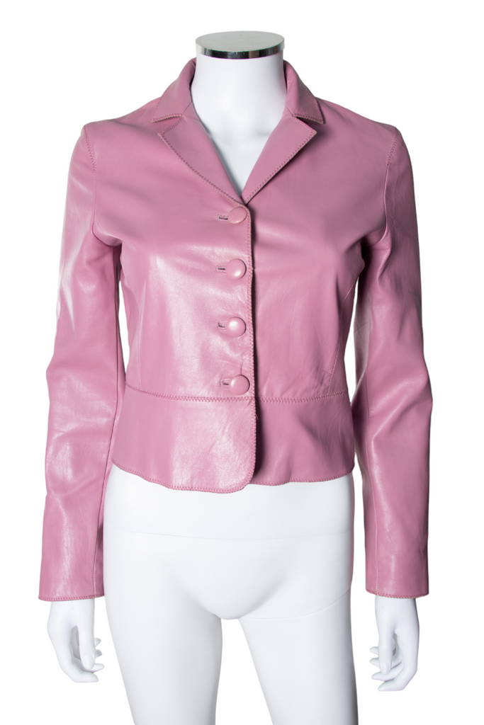 Gianfranco Ferre Mauve Leather Blazer - irvrsbl