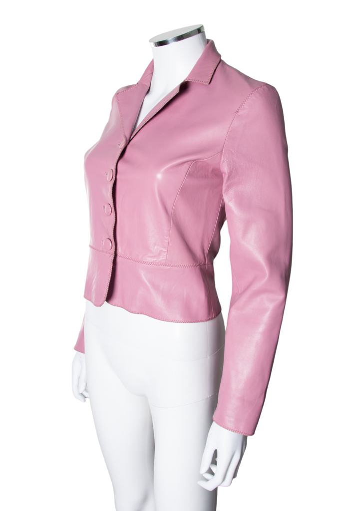 Gianfranco Ferre Mauve Leather Blazer - irvrsbl