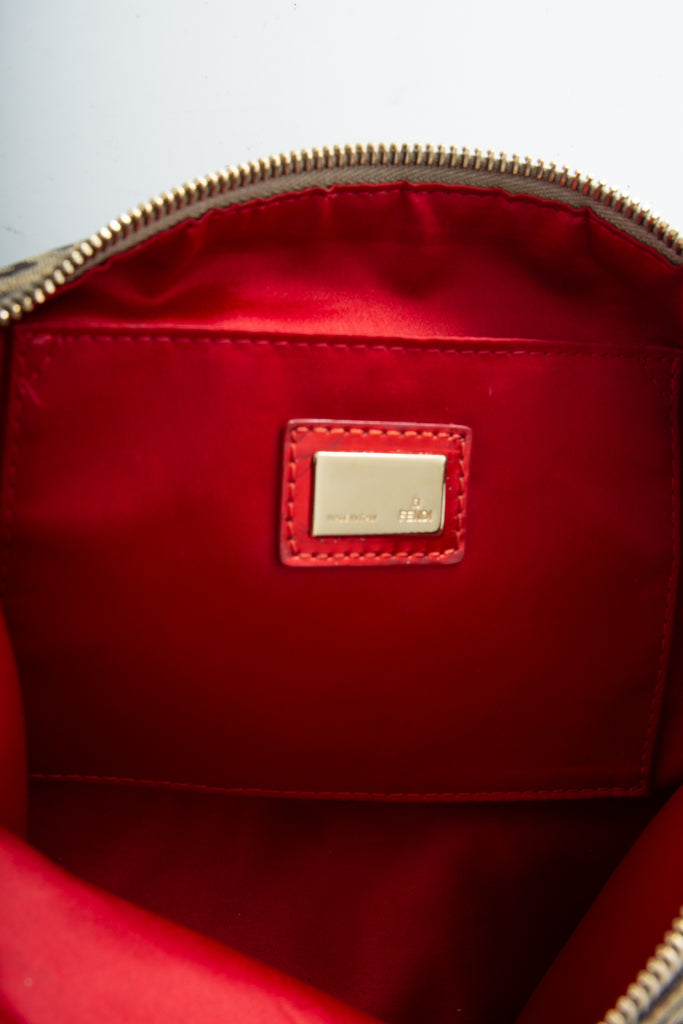 Fendi Monogram Bag with Red Metallic Handle - irvrsbl