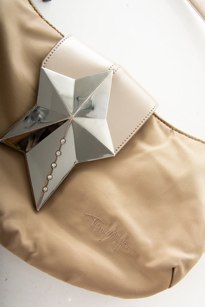 Thierry Mugler Crescent Star bag in Tan - irvrsbl