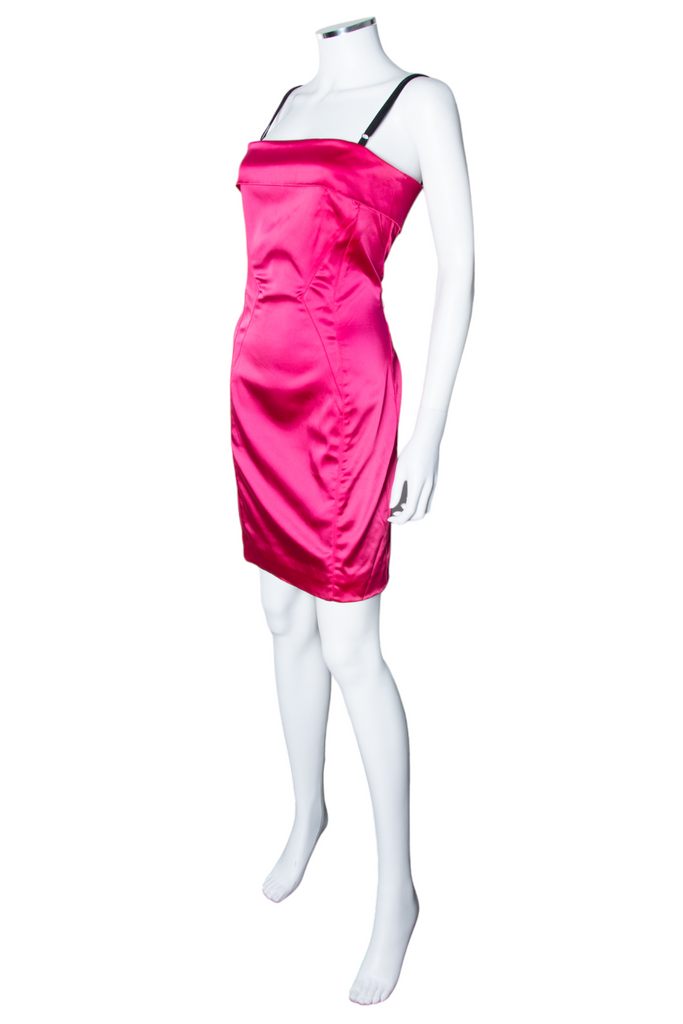 Dolce and Gabbana Satin Mini Dress in Pink - irvrsbl