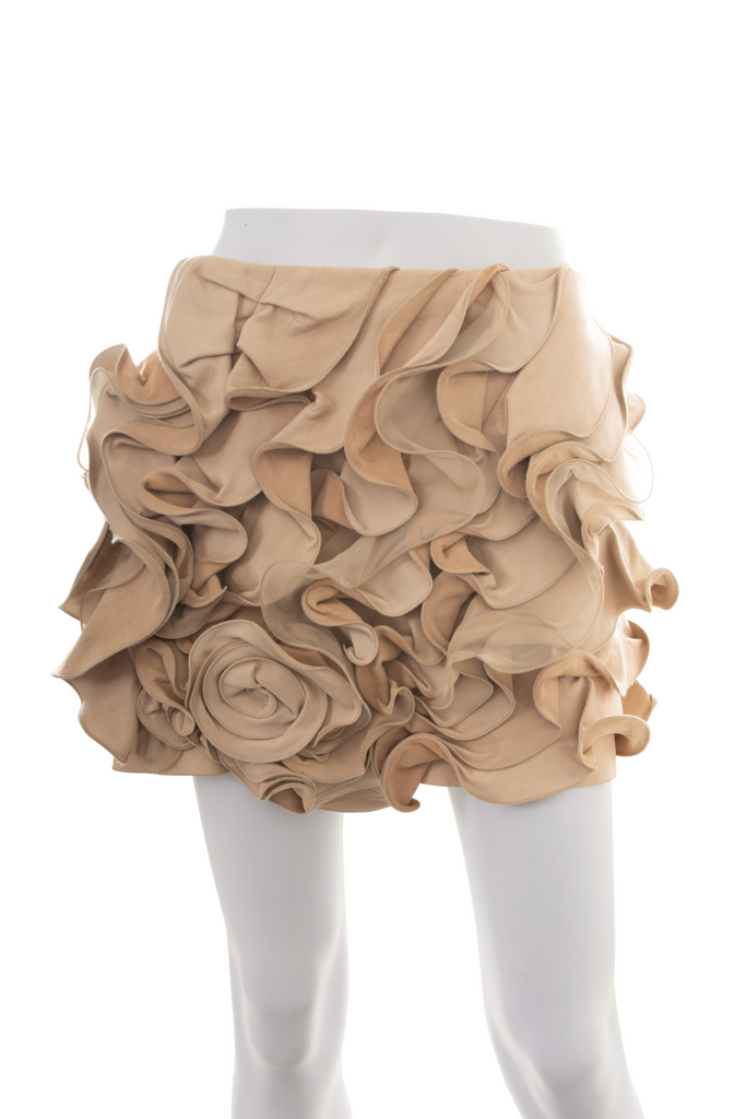 Valentino Rose Leather Skirt - irvrsbl