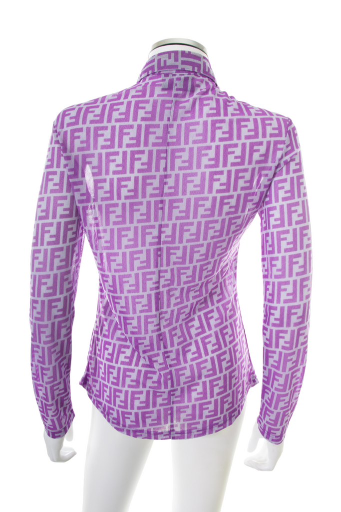 Fendi Sheer Monogram Shirt in Purple - irvrsbl