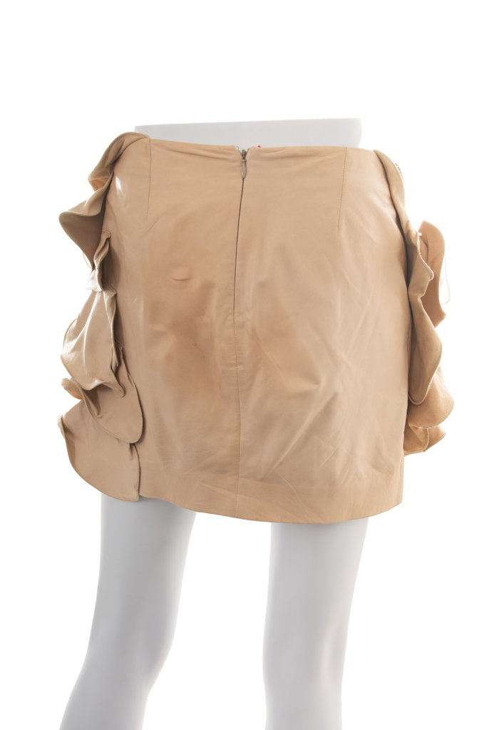 Valentino Rose Leather Skirt - irvrsbl