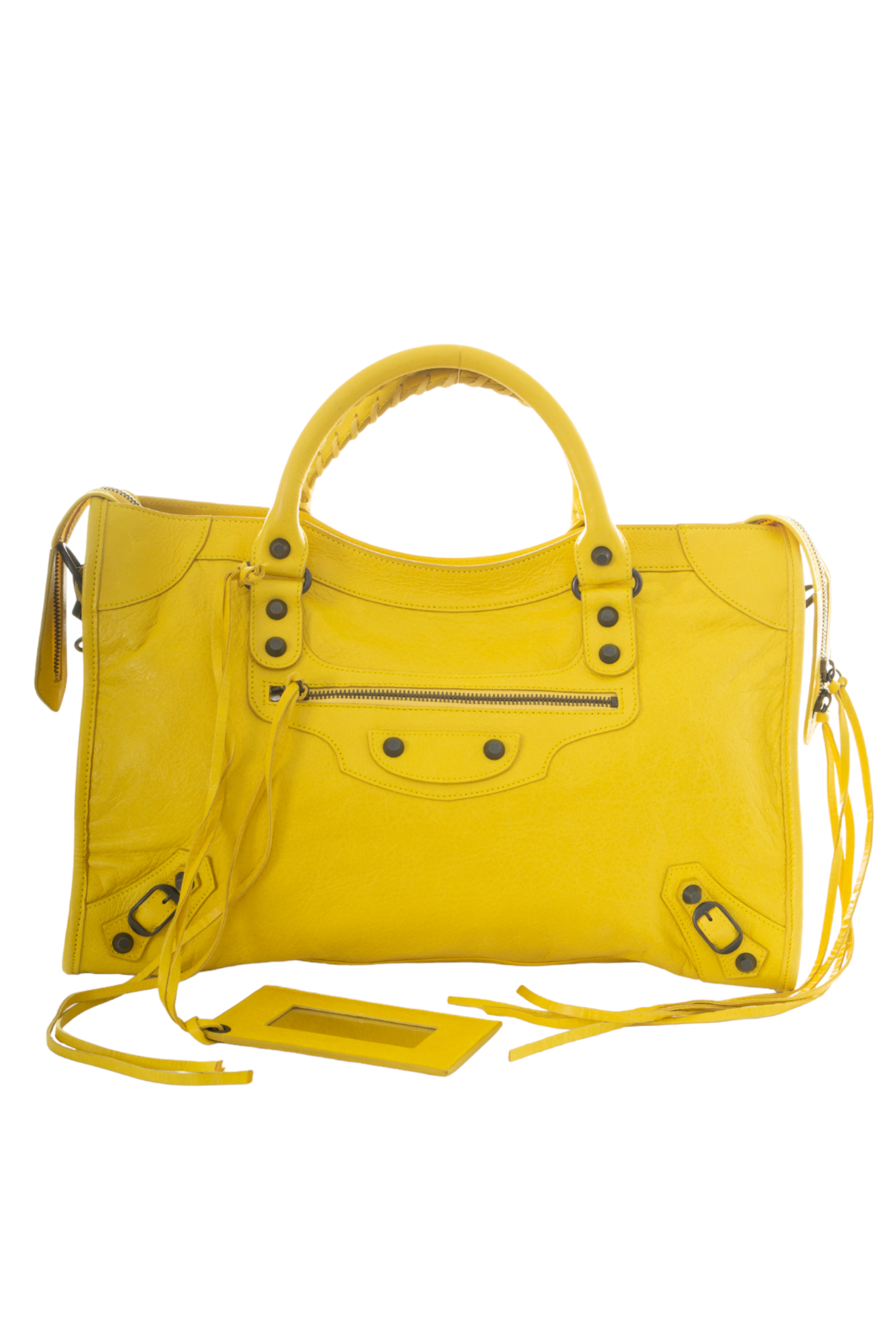 Yellow balenciaga 2025 city bag