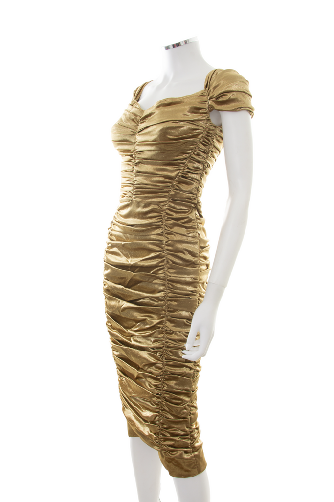 Dolce and Gabbana Gold Ruched Dress - irvrsbl