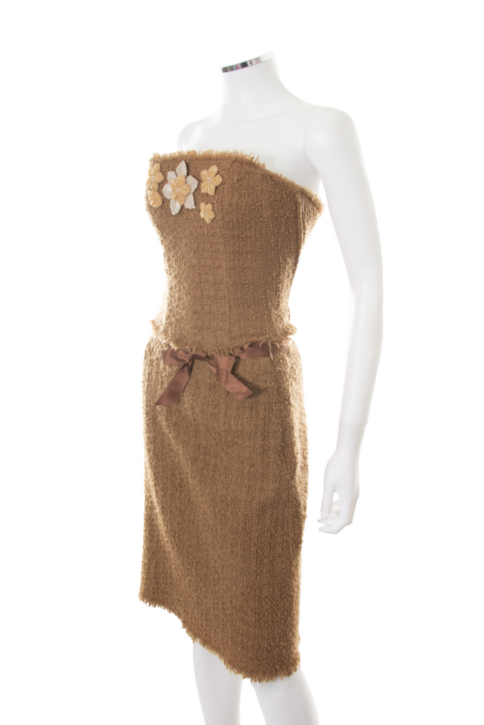 Moschino Tweed Corset with Flower Detail - irvrsbl