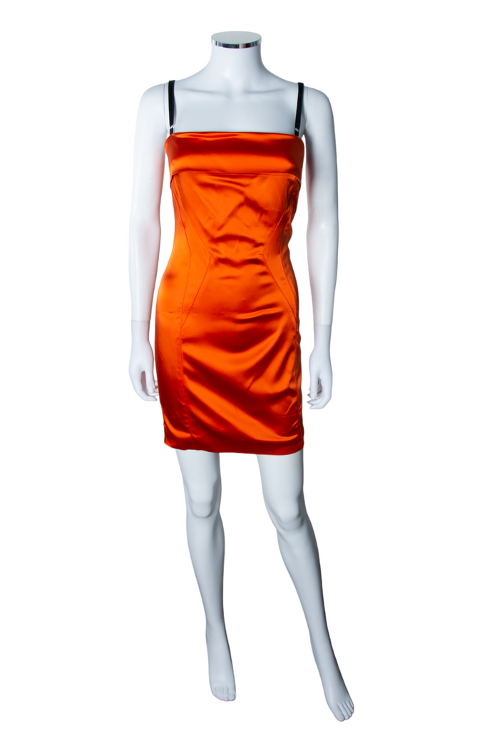 Dolce and Gabbana Satin Mini-Dress in Orange - irvrsbl