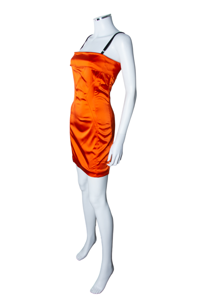 Dolce and Gabbana Satin Mini-Dress in Orange - irvrsbl