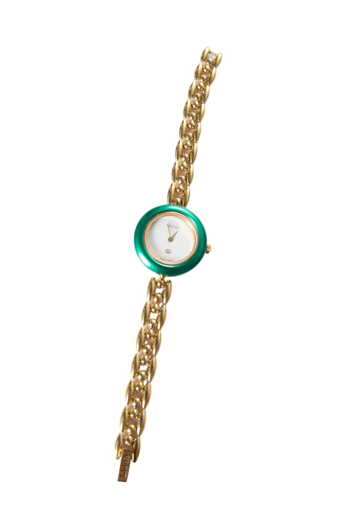 Gucci Gold Chain Link Interchangeable Bezel Watch - irvrsbl