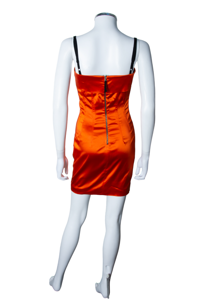 Dolce and Gabbana Satin Mini-Dress in Orange - irvrsbl