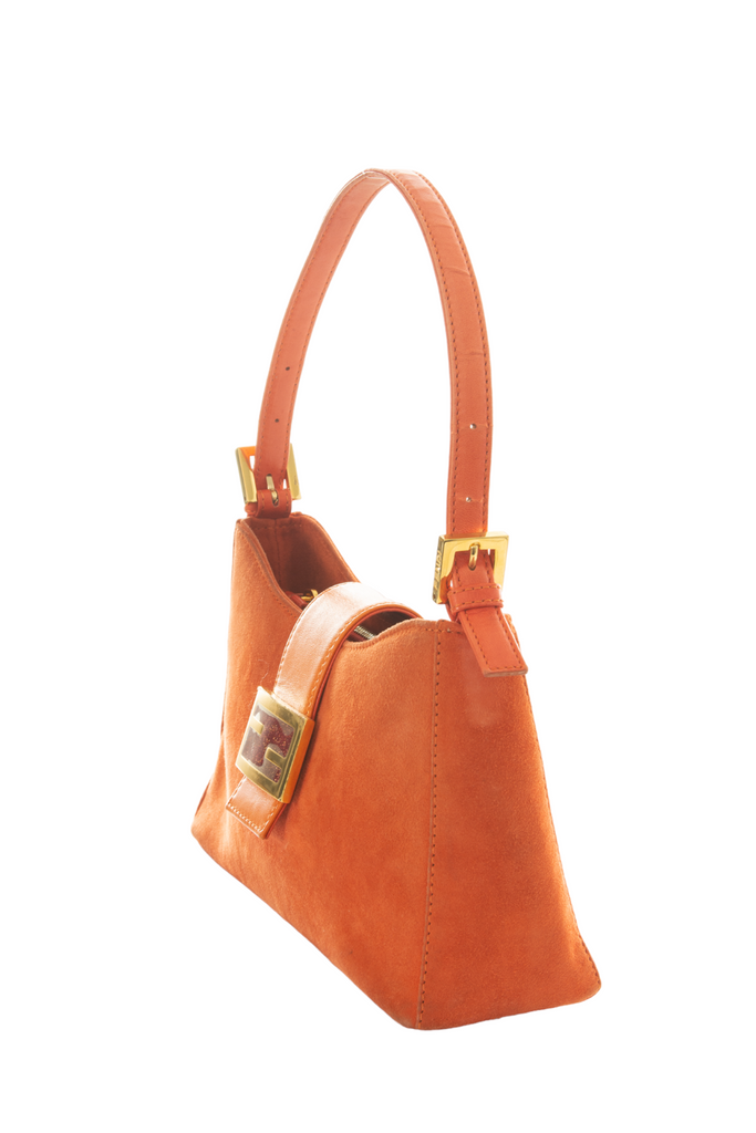 Fendi Orange Suede Baguette - irvrsbl