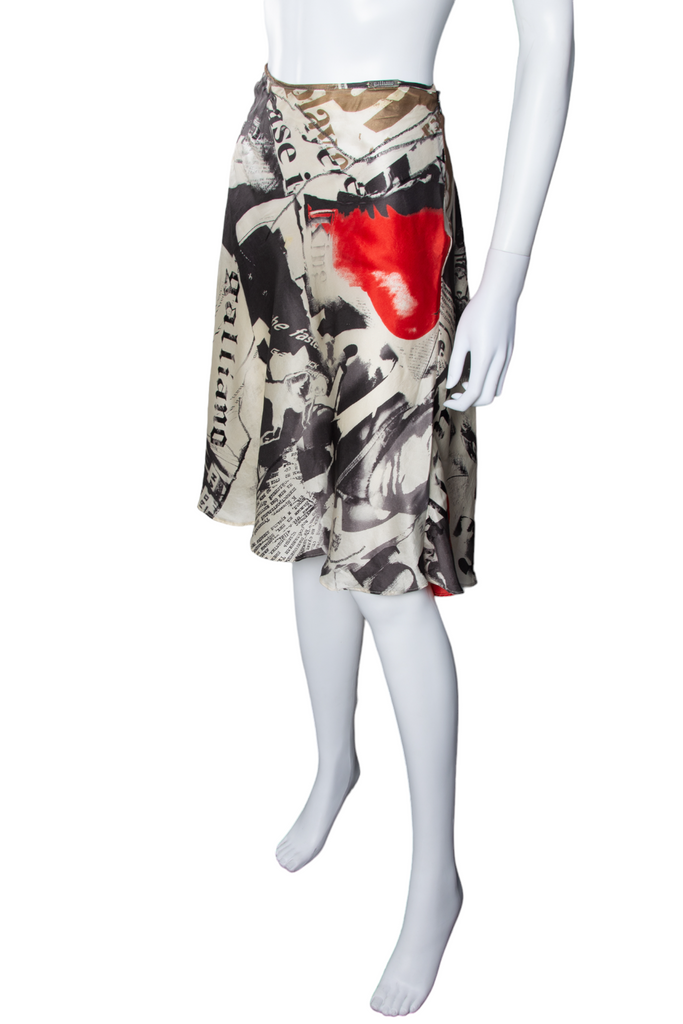 John Galliano Newspaper Print Skirt - irvrsbl