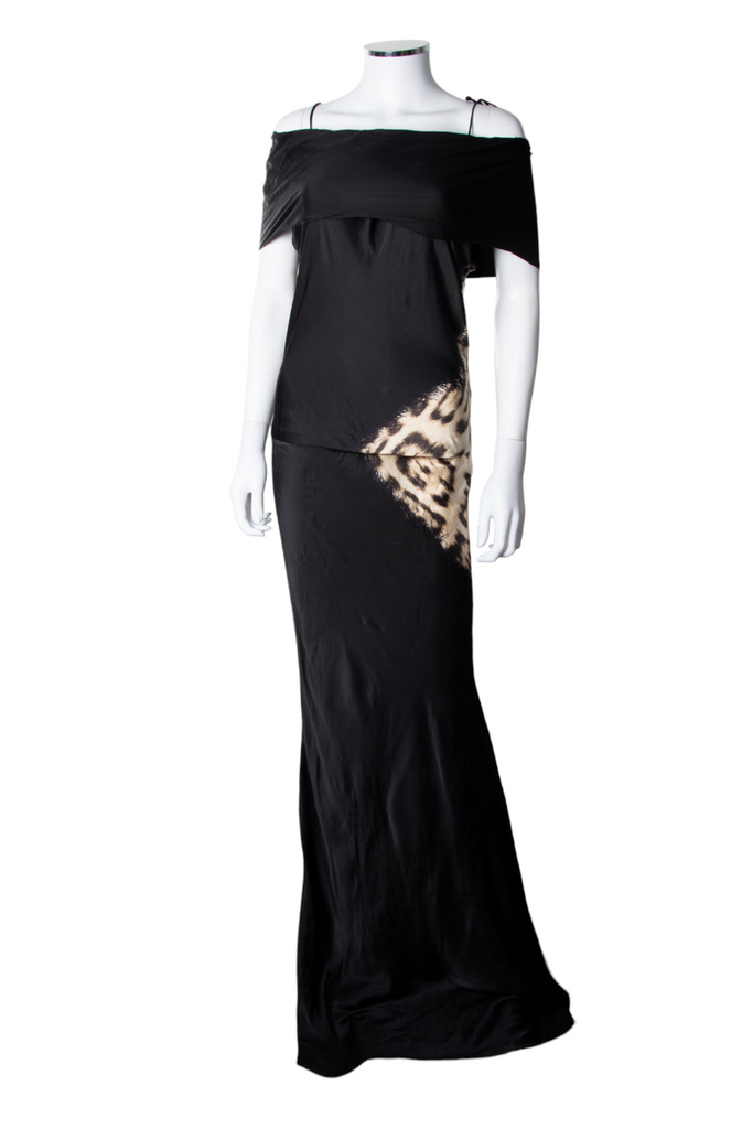 Roberto Cavalli Off Shoulder Printed Gown - irvrsbl