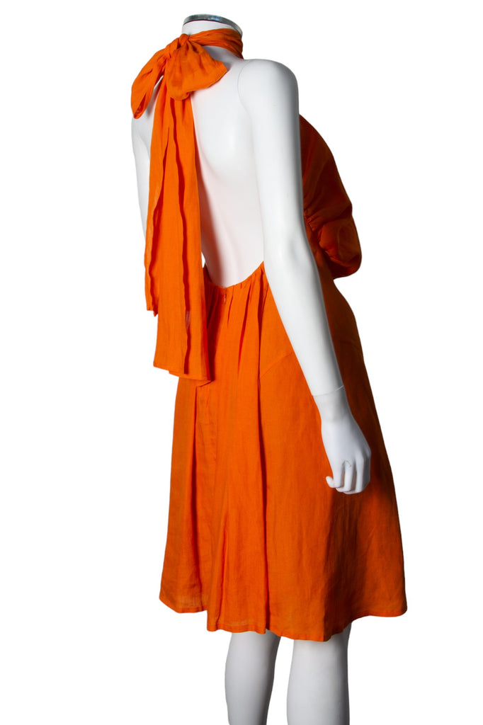 Vivienne Westwood Orange Linen Halter Dress - irvrsbl