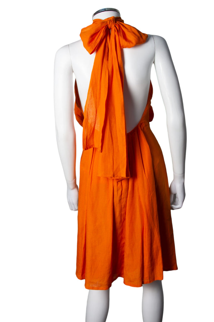 Vivienne Westwood Orange Linen Halter Dress - irvrsbl