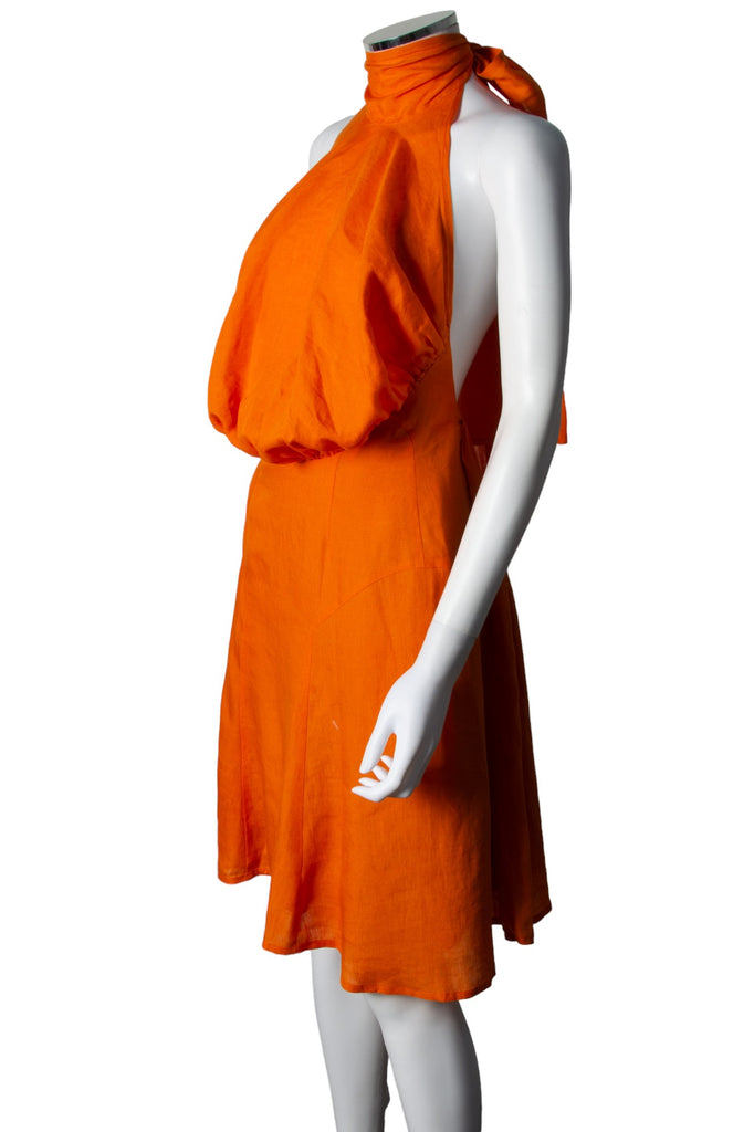 Vivienne Westwood Orange Linen Halter Dress - irvrsbl