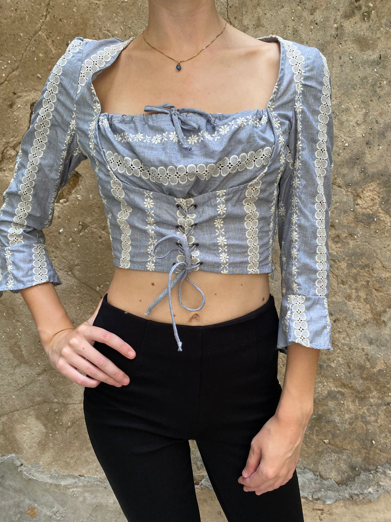 Anna Sui Milkmaid Broderie Top - irvrsbl