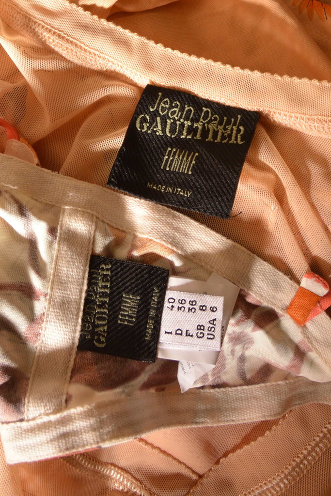 Jean Paul Gaultier Paisley and Bird Print Dress with Matching Bra c. 1998-1999 - irvrsbl