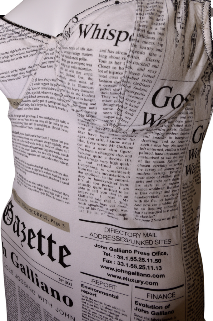 John Galliano Newspaper Print Slip Dress - irvrsbl