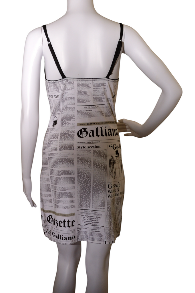 John Galliano Newspaper Print Slip Dress - irvrsbl