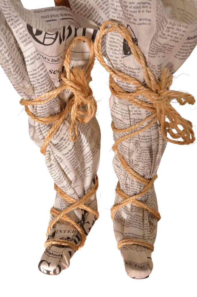 John Galliano Rare Newspaper Gazette Print Boots - irvrsbl