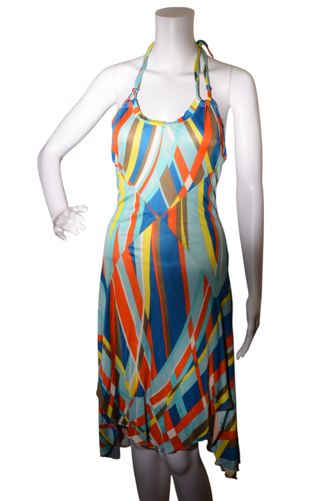 Versace Stripe Halter Dress - irvrsbl