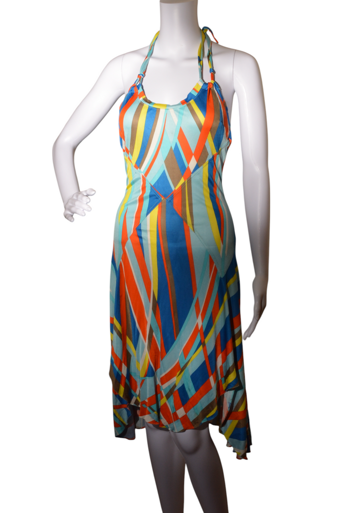 Versace Stripe Halter Dress - irvrsbl