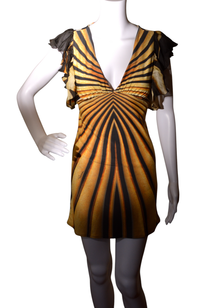 Roberto Cavalli Spring 2007 Flutter Sleeve Dress - irvrsbl