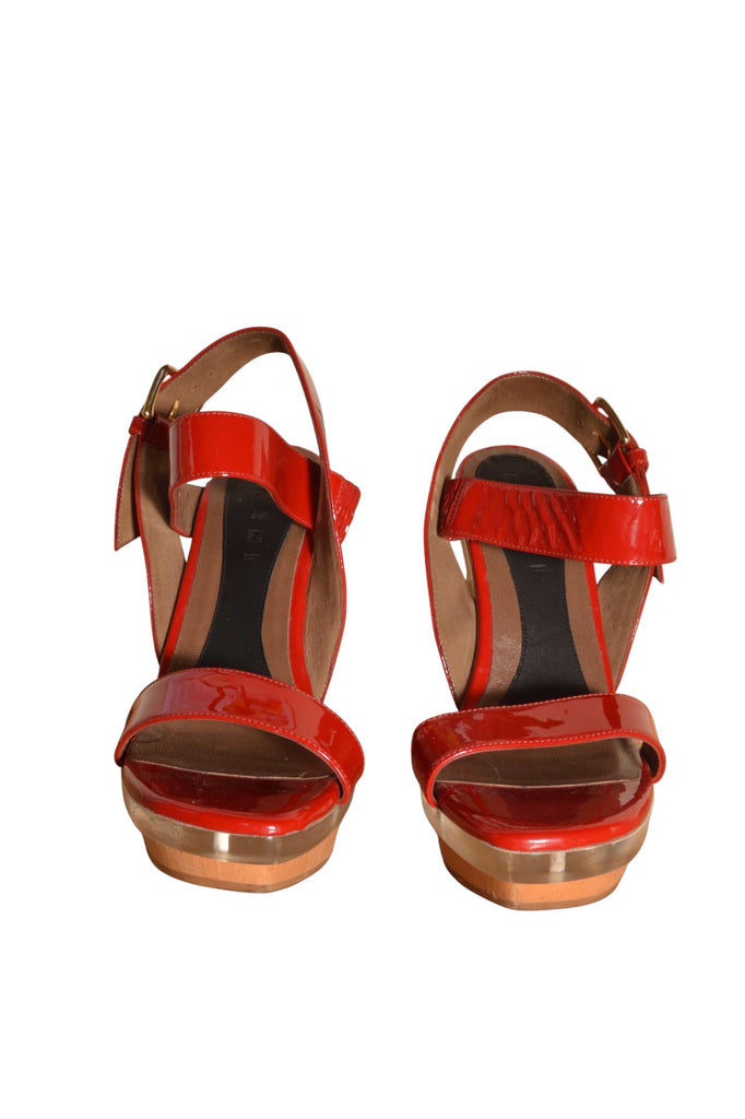 Marni Cutout Wooden Wedge Heels 37 - irvrsbl