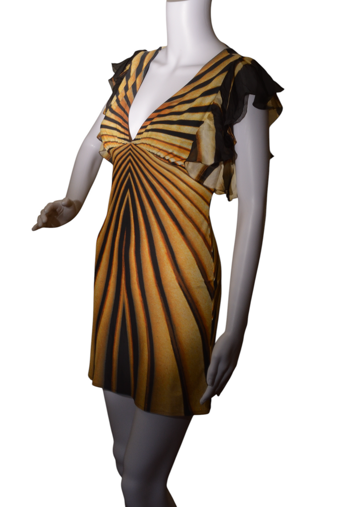 Roberto Cavalli Spring 2007 Flutter Sleeve Dress - irvrsbl