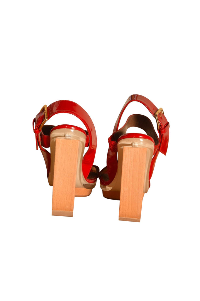 Marni Cutout Wooden Wedge Heels 37 - irvrsbl