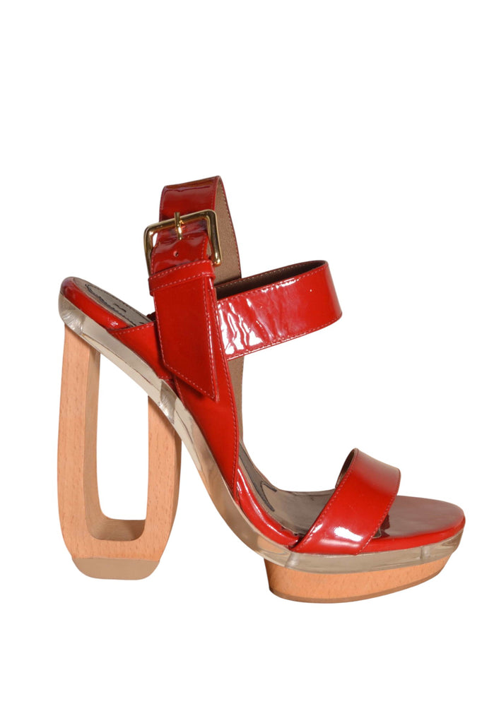 Marni Cutout Wooden Wedge Heels 37 - irvrsbl