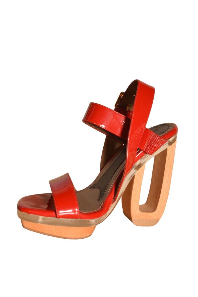 Marni Cutout Wooden Wedge Heels 37 - irvrsbl