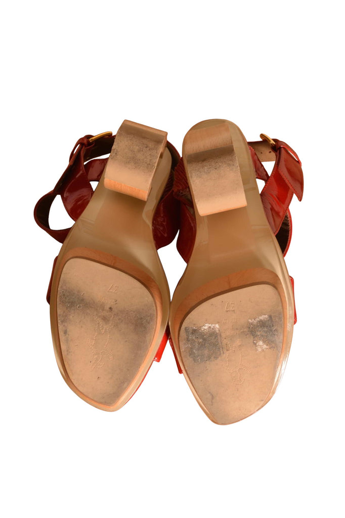 Marni Cutout Wooden Wedge Heels 37 - irvrsbl