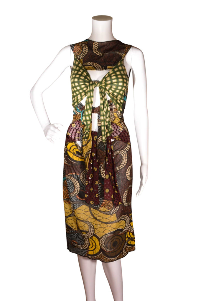 Jean Paul Gaultier Mesh Open Tie Front Dress - irvrsbl